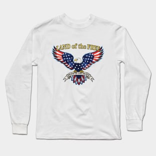 American Eagle Flag Patriotic Graphic 4th of July Long Sleeve T-Shirt